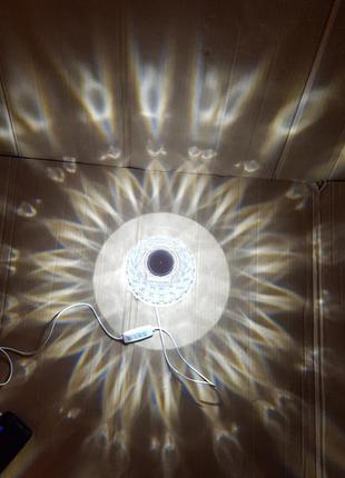Декоративный светильник led ночник crystal бриллиант светодиодный хрустальный с usb выходом. нова.6 фото