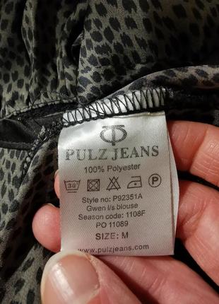 Блуза с оборками pulz jeans в принт пятна7 фото