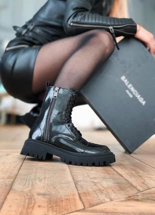 Жіночі черевики balenciaga з1751 шкіра лакована демісізон в'єтнам чорний5 фото