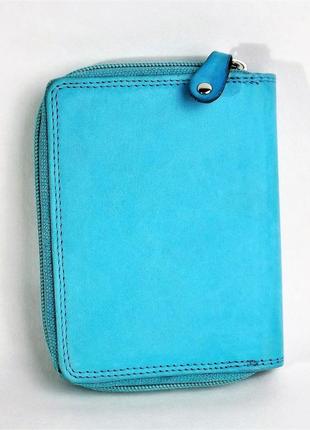 Кожаный кошелек женский bag street 3335 светло-бирюзовый германия2 фото