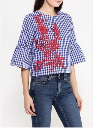 Zara-объемная блуза с вышивкой