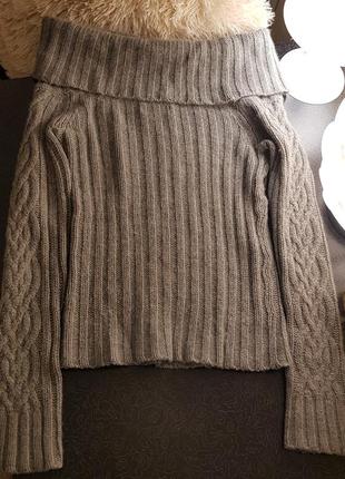 Вязаный свитер на плечи шерсть и кашемир abercrombie & fitch3 фото