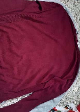 Базовый бордовый хлопковый свитер/джемпер/реглан, esprit organic,  p. m-l7 фото