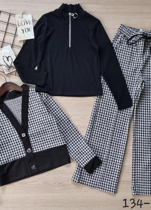 Стильный костюмчик тройка для девочек