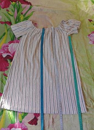 Фирменное платье-рубашка с открытыми плечами свободного кроя платьице3 фото