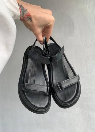 Босоножки сандали черные кожа4 фото