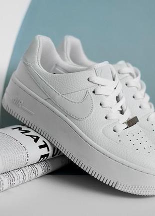Женские кроссовки  nike air force white sage ( высокая подошва)