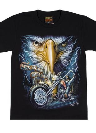 Футболка орел "live to ride, ride to live" (світиться в темряві), розмір l