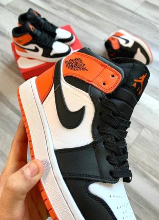 Nike air jordan retro 1 orange2 фото