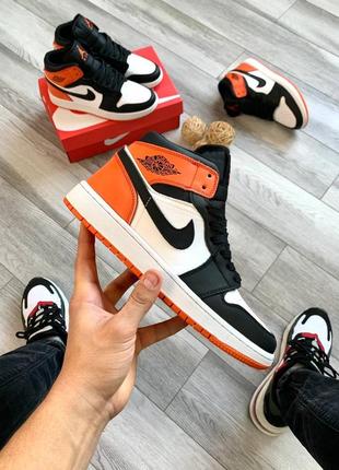 Nike air jordan retro 1 orange4 фото