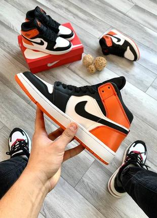 Nike air jordan retro 1 orange3 фото