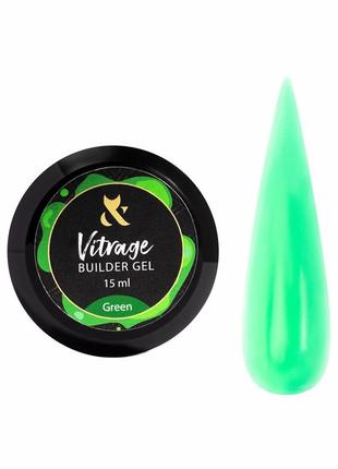 Будівельний гель вітражний f.o.x vitrage builder gel green, 15 мл