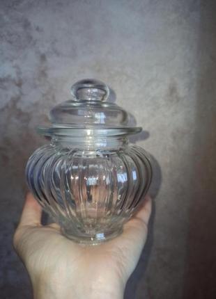 Стильная сахарница, для меда, орешков, стеклянная банка