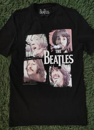 Футболка the beatles, розмір s, чорна з принтом, унісекс