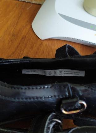 Детские лаковые туфли кожаные балетки - clarks - 28/17 см