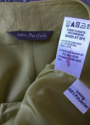 Сукня міді фісташкового кольору m&s portfolio люкс 100% льон р.20/22 батал10 фото