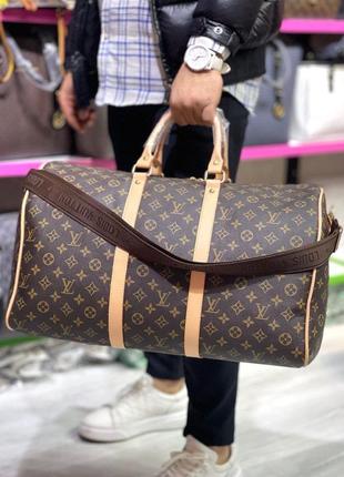 Дорожня сумка унісекс сіра в клітинку дорожня сумка в стилі louis vuitton жіноча сумка луи виттон сумка в стиль луї віттон