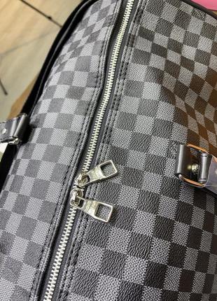 Дорожная сумка унисекс серая в клетку дорожная сумка в стиле louis vuitton женская сумка эла виттон сумка в стиле люи виттон8 фото