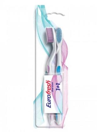 Набір зубних щіток eurofresh farmasi ( рожева і блакитна)2 фото