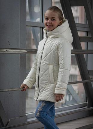 Демисезонная куртка на девочку подростка весна осень, модная весенняя подростковая белая курточка для девушек5 фото
