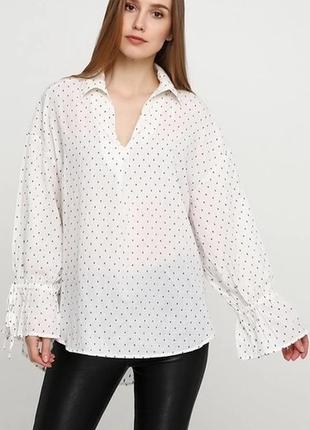 Новая хлопковая блуза h&m оверсайз