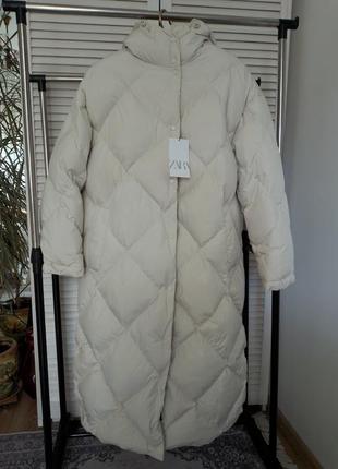 Шикарний теплий пуховик zara р.m
