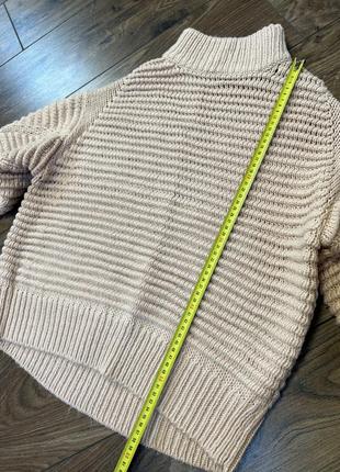 Пудровий демісезонний светр h&m стильний пудровий светр h&m светр з об'ємними рукавами теплий вязаний светр шерстяний светр h&m3 фото