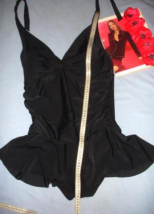 Купальник сдельный с юбочкой размер 50-52 / 18 черный платье свим дрес3 фото