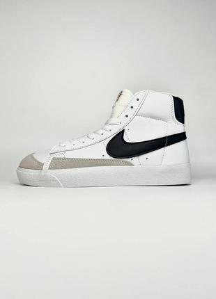 👟nike blazer mid «77 (белые с черным) найк блейзера