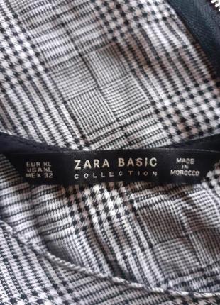 Блузка в клетку ткань хлопок легкая  жатка  zara размер l-xl3 фото