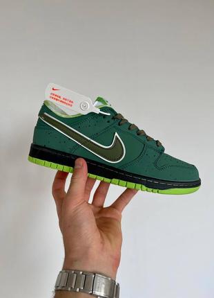 Мужские кроссовки зеленые nike sb dunk low concepts green lobster