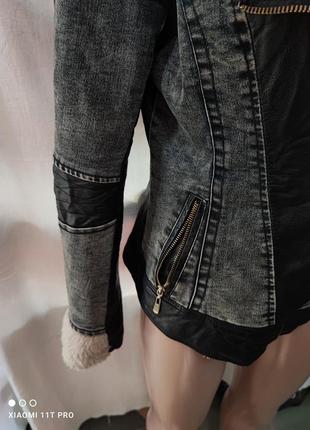 Куртка осенняя косуха джинс3 фото