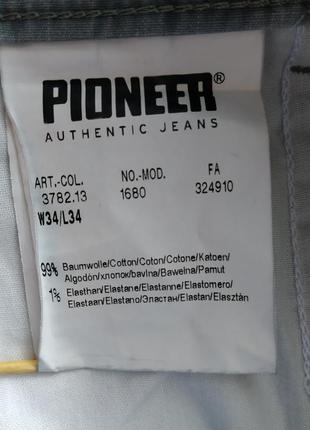 Летние лёгкие джинсы pioneer rando ahlers group original размер 34/34, новые9 фото