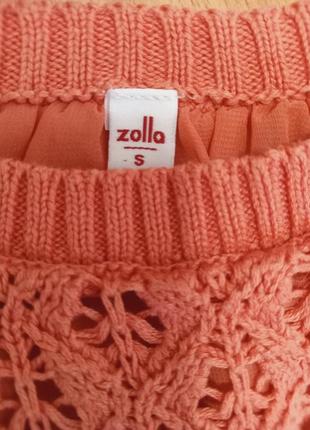 Ажурный свитерок коралл zolla,р.s5 фото