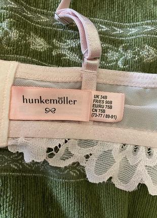 Шикарный, базовый, ажурный, бюстгальтер, нежно разового, цвета, без косточек, от дорогого бренда: hunkemoller 👌8 фото