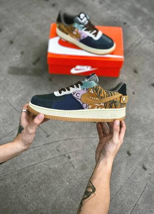 Стильные ядовые кроссовки nike air force 1 low x travis scott cactus jack