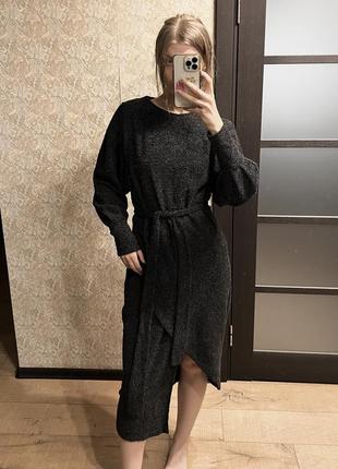 Трендовое люрексовое платье макси от zara