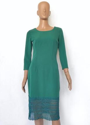 Скидка дня! нарядное платье зеленого цвета с кружками 42-46 размеры (36-40 евроразмеры).
