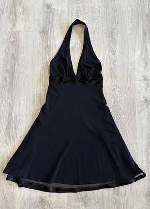 Черное коктейльное мини платье для танцев или вечеринки размер s1 фото