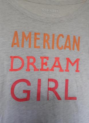 Женская кофта бежевая водолазка легкий лонгслив с принтом american dream girl old navy3 фото