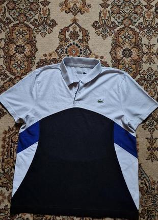 Брендовая фирменная хлопковая поло теннисика lacoste,оригинал,размер l.