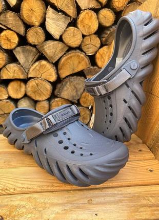 Мужские кроксы сабо crocs echo clog storm новинка!