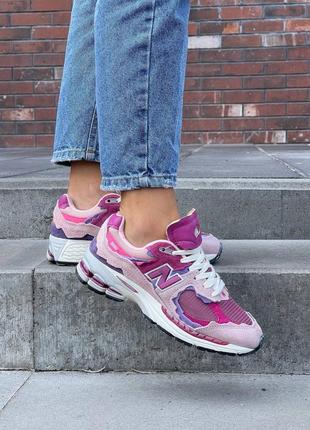 Женские кроссовки розовые сиреневым new balance 2002r protection pack 'pink violet'6 фото