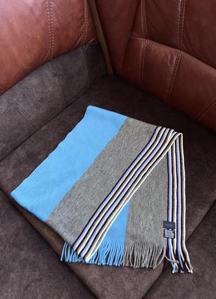 Вовняний шарф joop! germany оригінальний блакитний сірий з бахромою2 фото