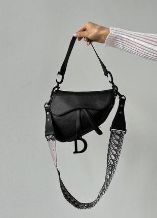 Женская сумка через плечо   christian dior sadlle dark black1 фото
