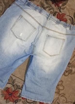 Стрейч-коттон,джинсовые шорты,бриджи с карманами,мега батал,ulla popken5 фото