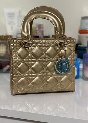 Сумка в стилі dior lady 20 см gold limited edition