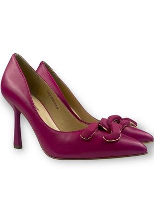 Женские кожаные нарядные туфли розовые на высоком каблуке рюмочка s1003-20-y871a-9 lady marcia 26664 фото