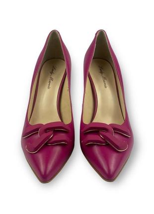 Женские кожаные нарядные туфли розовые на высоком каблуке рюмочка s1003-20-y871a-9 lady marcia 26667 фото