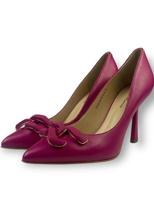 Женские кожаные нарядные туфли розовые на высоком каблуке рюмочка s1003-20-y871a-9 lady marcia 26665 фото